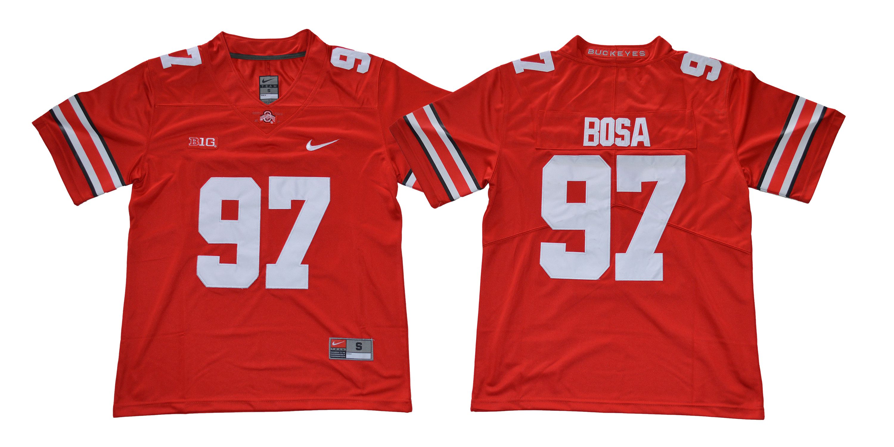 Men Ohio State Buckeyes #97 Bosa Red Nike NCAA Jerseys->->NCAA Jersey